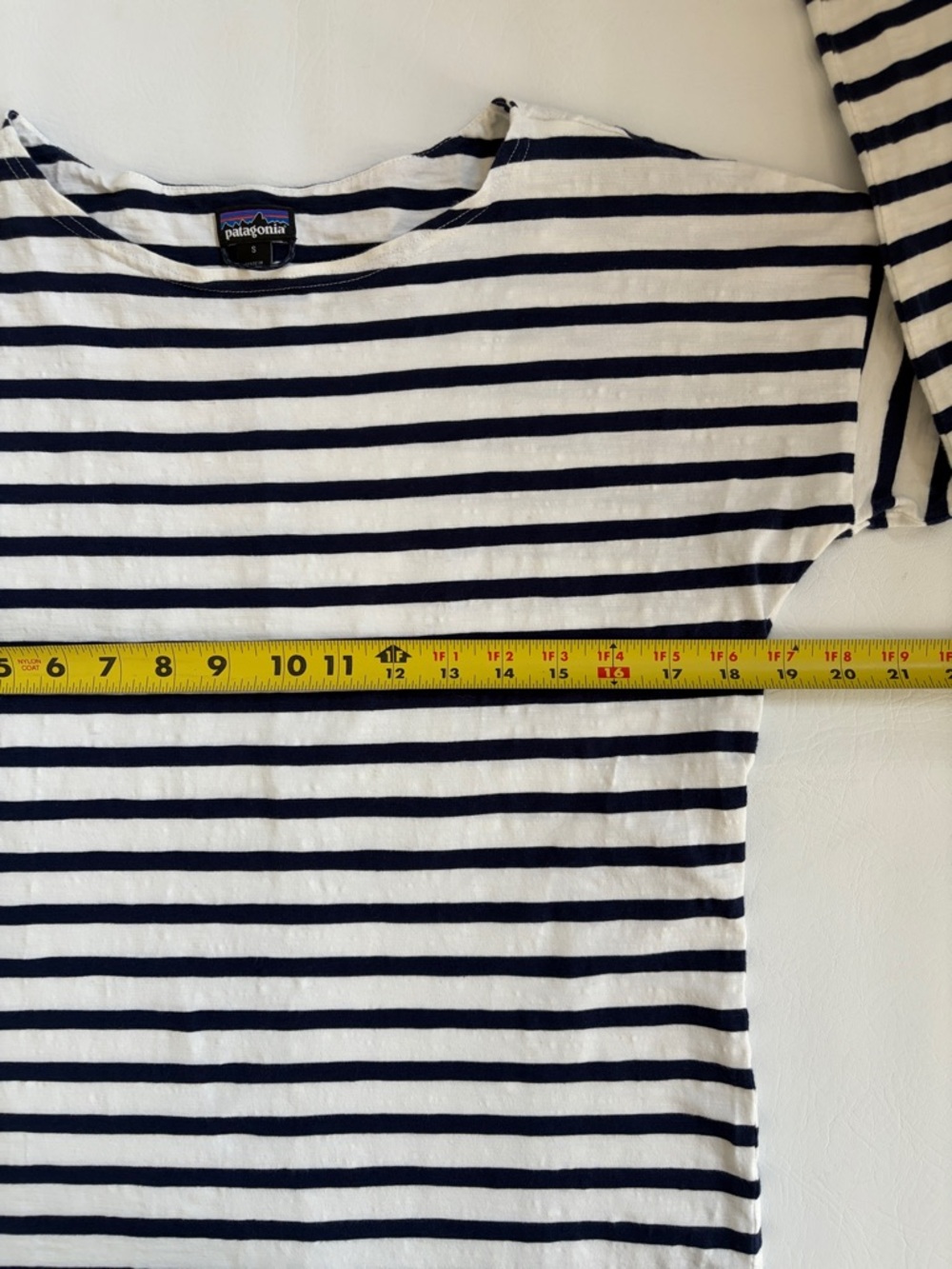Patagonia Dress Organic Cotton Floral French
Stripe Shift Dress Navy White Small - Picture 10 of 15